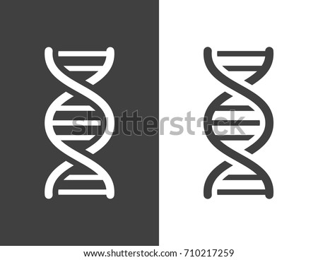 Vector dark grey dna helix icon, with a simple modern look Royalty-Free Stock Photo #710217259