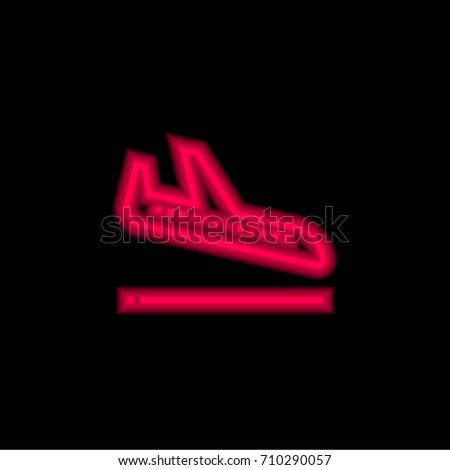 Arrival red glowing neon ui ux icon. Glowing sign logo vector