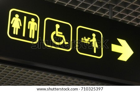 Toilet sign in airport
