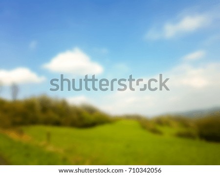 Magnificent nature, beautiful forests and meadows blurred abstract background