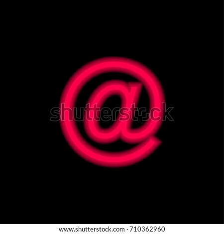 Arroba red glowing neon ui ux icon. Glowing sign logo vector
