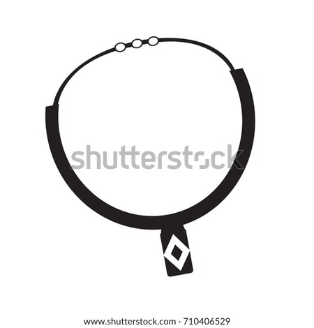 Isolated silhouette of a necklace, Vector illustration