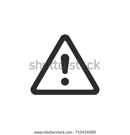 Danger warning icon. Danger warning. Vector icon. Risk sign. Information sign. Exclamation icon. Alert sign. Alarm sign. Error message. Important message. Triangle. Notice icon. Notification mark. Royalty-Free Stock Photo #710426080