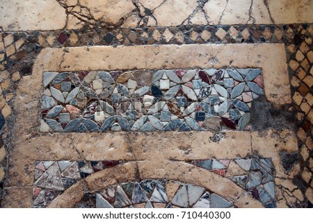 Byzantine mosaics on the floor of  St. Nicholas Church Demre,  Turkey