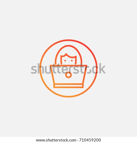 Working girl icon.gradient illustration isolated vector sign symbol