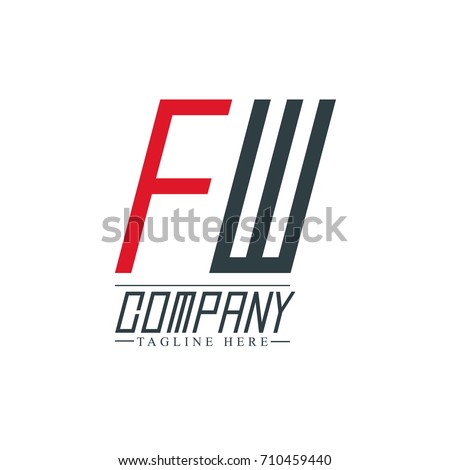 Initial Letter FW Simple Design Logo Template