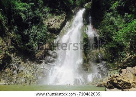 Waterfall in Phang Nga National Park is very beautiful, thailand