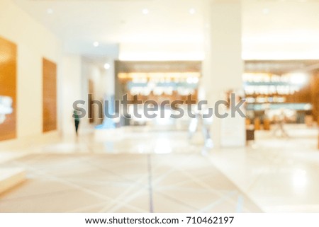 Abstract blur and defocused lobby and lounge of hotel interior for background