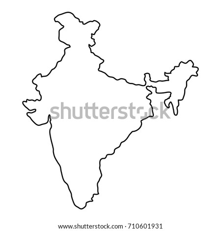 India map of black contour curves of vector illustration Royalty-Free Stock Photo #710601931