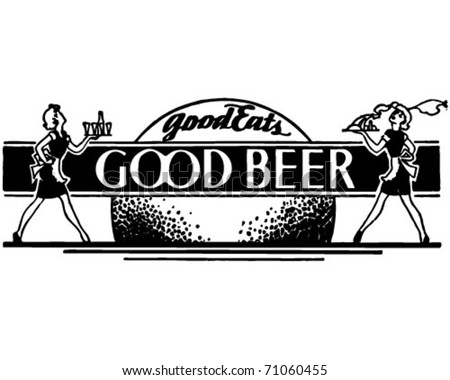 Good Eats Good Beer - Retro Ad Art Banner