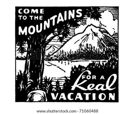 Come To The Mountains - Retro Ad Art Banner