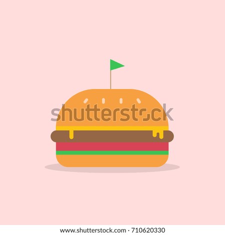 vector illustration of hamburger and flag