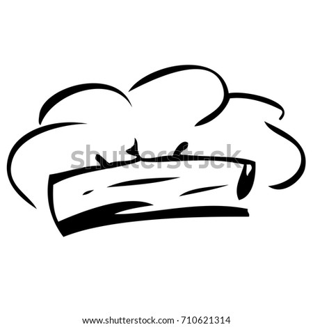 Hand Draw Sketch of Chef Hat, Isolated on White