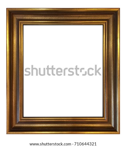 antique golden frame isolated on white background with clipping 