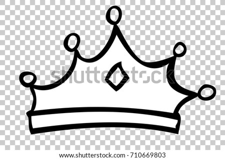Hand Draw Skecth of Crown, at Transparent Effect Background