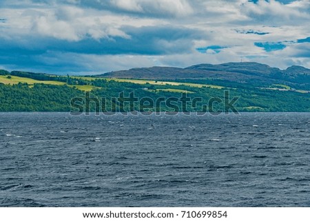The famous Loch Ness Lake in the Scottish highlands.