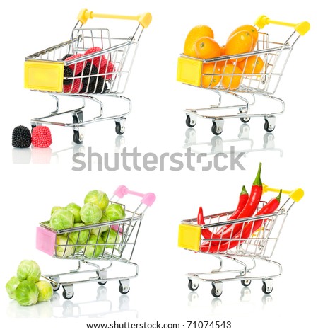 Products in the shopping cart. set.
