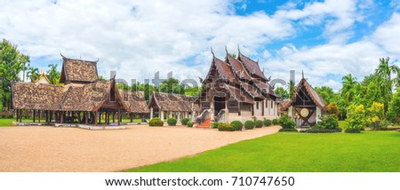 Wat Ton Kain, Old temple made from wood in Chiang Mai Thailand.