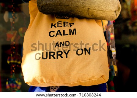 keep calm and curry on handbag