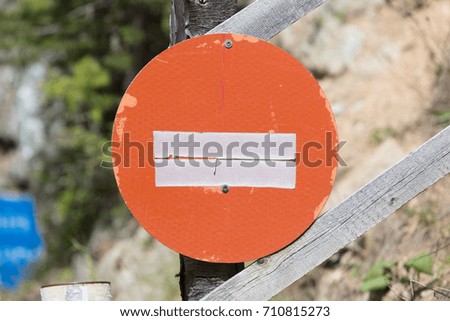 Old road sign in Austria - No entry