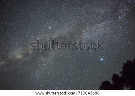 Galaxy Milky Way with clouds in the night sky