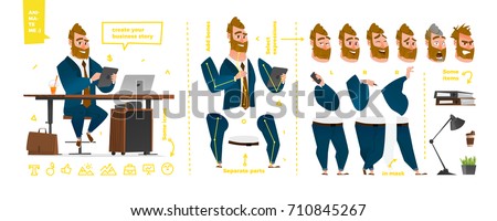 Stylized characters set for animation. Some parts of body for rig Royalty-Free Stock Photo #710845267