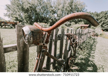 Detail of a vintage bicycle. Retro style image.