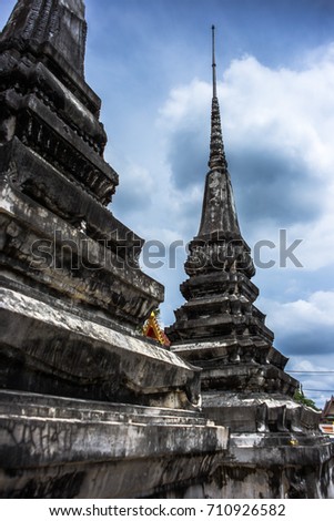 Pagoda of Wat Chak Daeng Temple at Samut Prakan Thailand