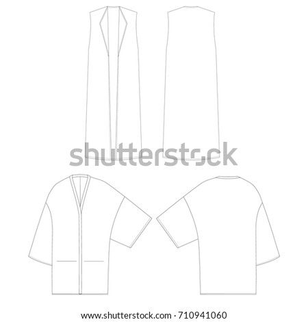 technical drawing sketch  jacket vector illustration 