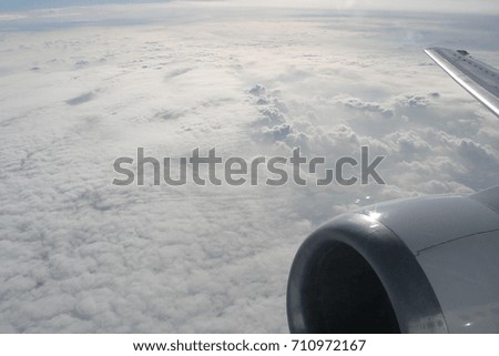 Flying at 30000 ft, above the clouds