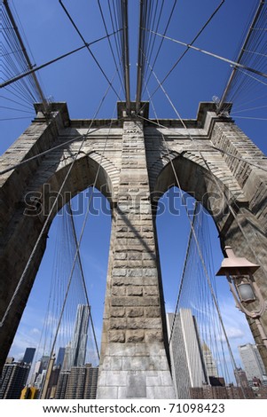 Photo of the Brooklyn Bridge in New York.