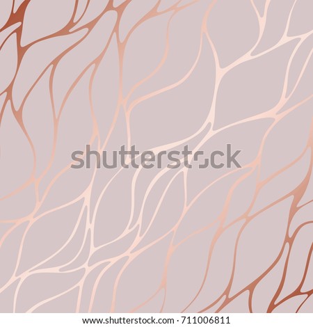Rose gold. Rose marble. Decorative vector pattern. Background for printing, design of cards, surfaces, covers and other