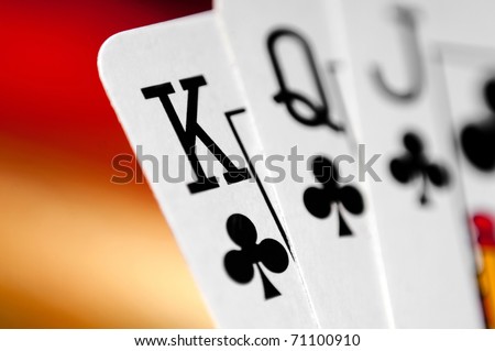 playing cards on a colorful soft background