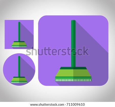 flat icon design broom 3 in 1 illustration