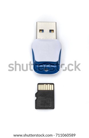 Micro SD Card Adapter Isolated on White Background