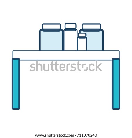 table with food bottles icon