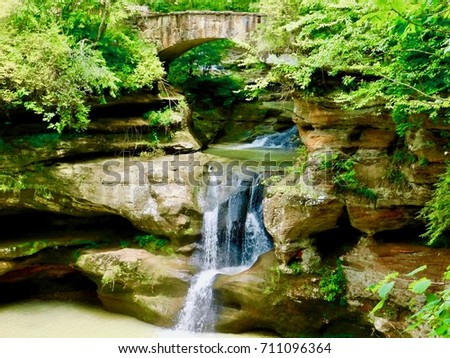 Old Man's Cave Upper Falls. Located in Hocking Hills, OH.
Picture taken on August 1 of 2017.