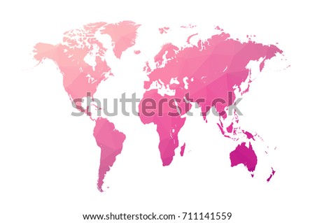 World map.All elements are separated Abstract linear polygonal background. Vector illustration. Royalty-Free Stock Photo #711141559