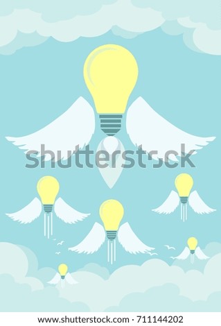 bright idea light bulb concept. Stock flat vector illustration.