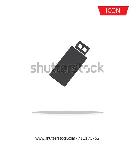 Usb flash icon vector, flash drive vector icon on white background.