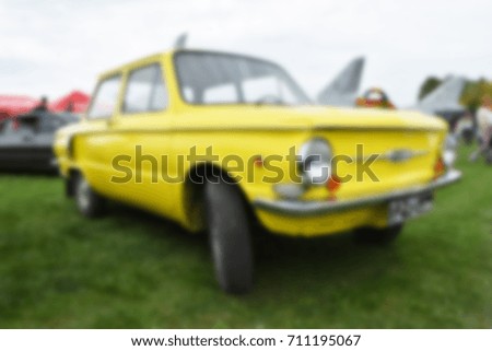 old car blurred background