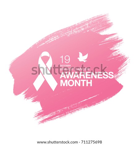 Breast cancer awareness month. Awareness ribbon. Vector illustration