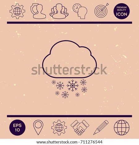 Cloud snow line icon