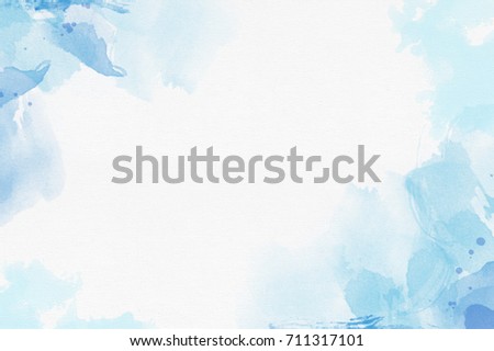 Blue Watercolor Abstract Background space for Typo graphic design