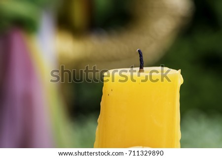 Yellow Candle Close-Up