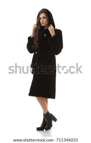 Model in a fur coat