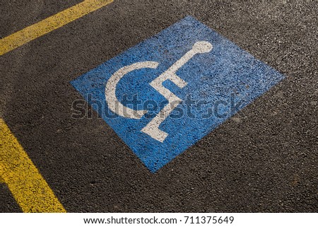 handicapped parking sign on the parking 