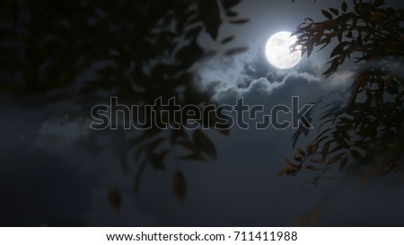 Moon and sky at night