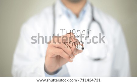 Throat Sour, Doctor writing on transparent screen