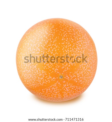 Whole granadilla isolated on a white. Detailed retouch.